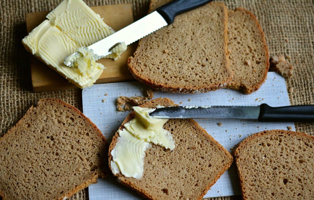 Softened Butter Spread on bread  - Kids Are Great Cooks