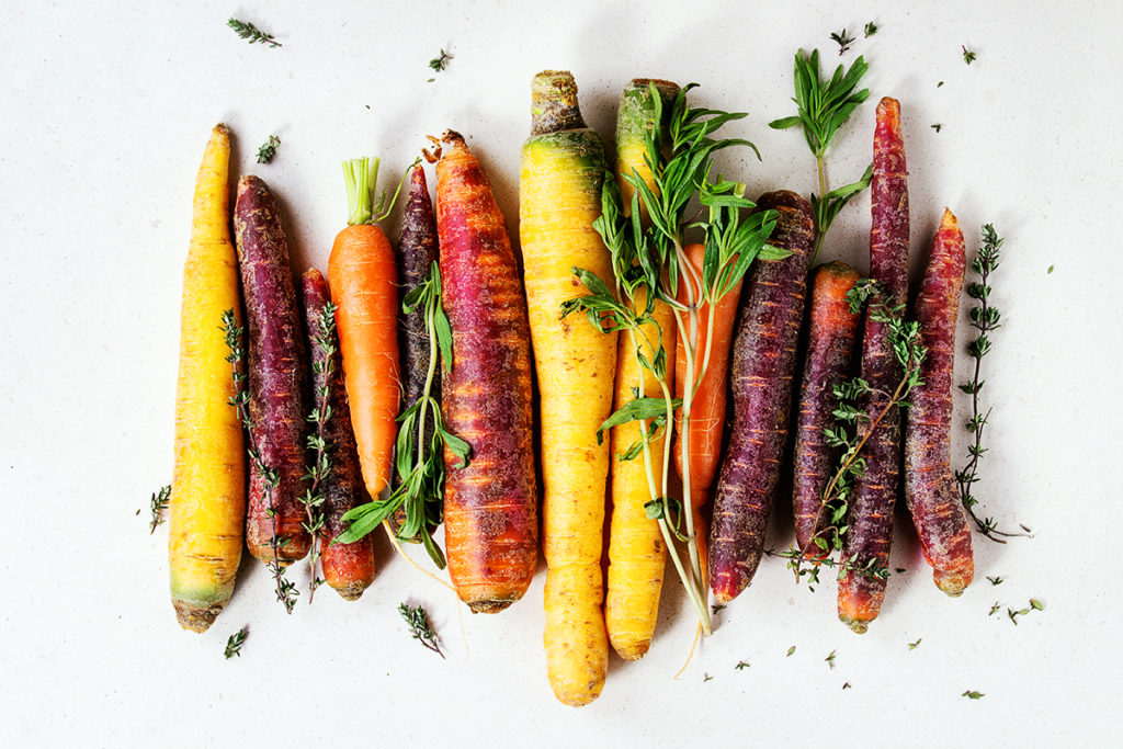 Carrots in an array of different colors