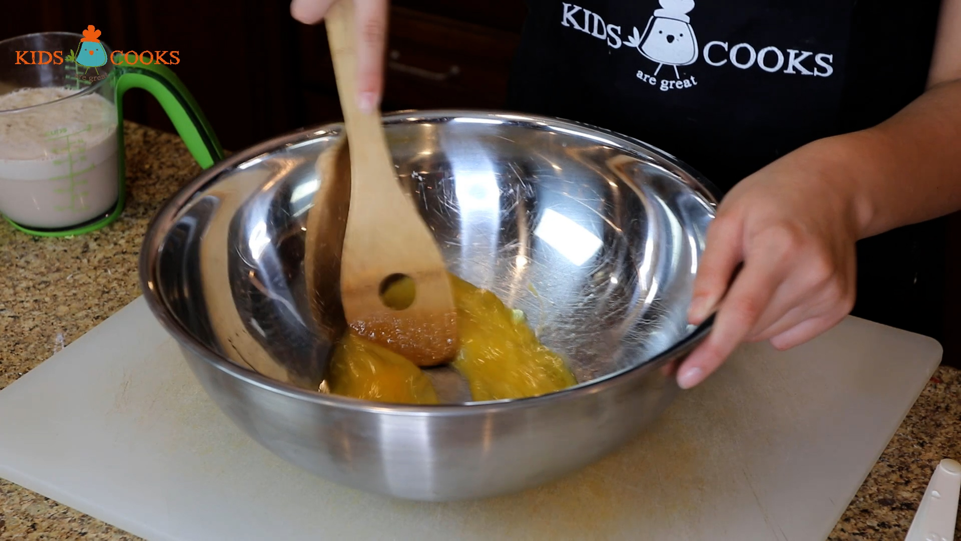 In a large bowl, add sugar, oil salt, and egg and mix.