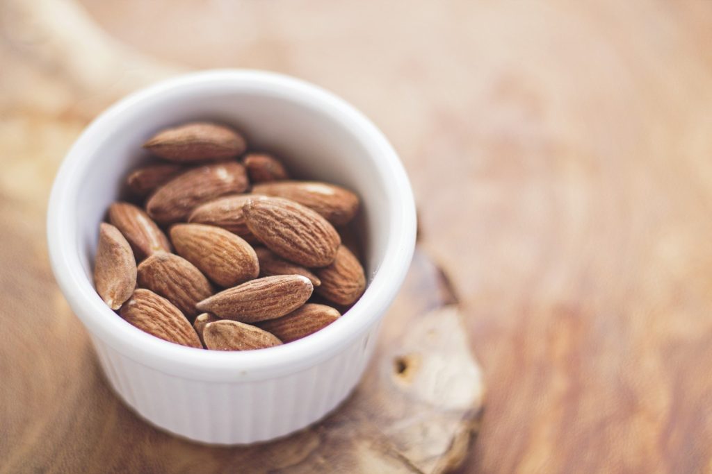 almonds in a small bowl
