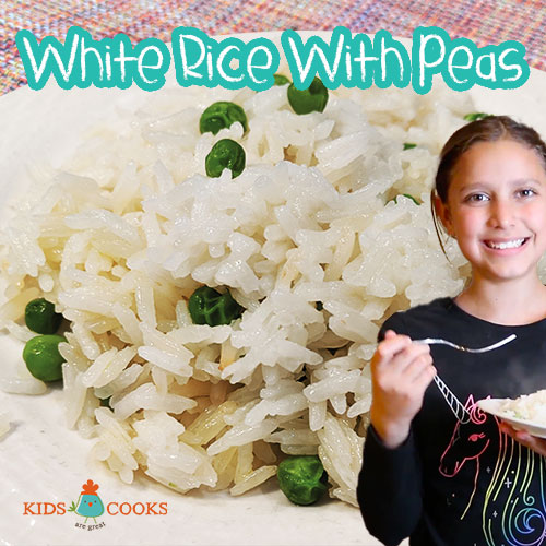 how to make white rice with peas