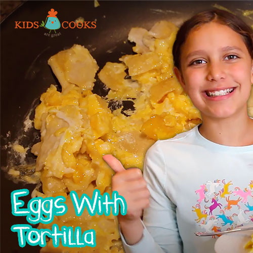 scrambled eggs with tortilla