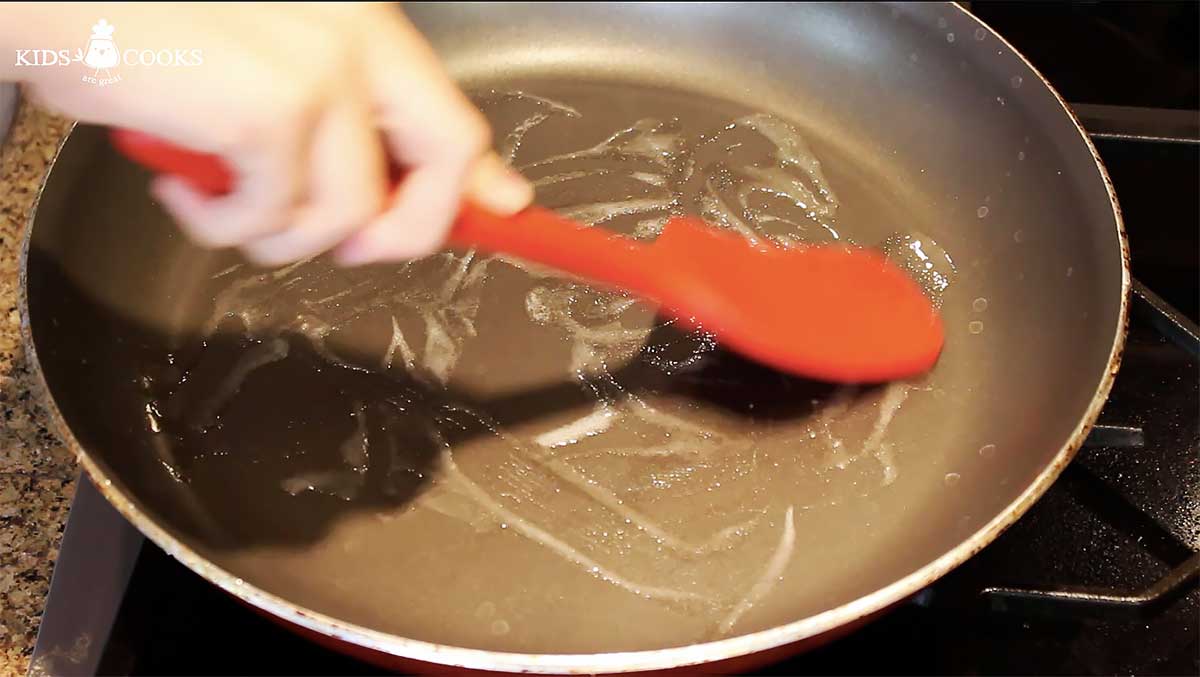 Add butter to the pan and let it melt 