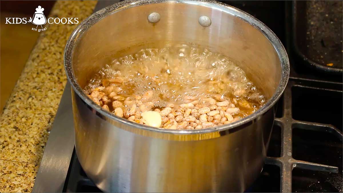 Allow it to come to a boil, cover, and lower heat